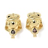 Girl Brass Cubic Zirconia European Beads KK-Q068-21A-G-1