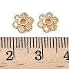 Brass Micro Pave Clear Cubic Zirconia Bead Caps KK-S350-12G-2
