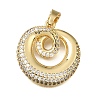 Brass Micro Pave Clear Cubic Zirconia Pendants CU-CBA3569-01G-A-1