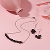 Natural Obsidian Chips Beaded Jewelry Set SJEW-JS01231-01-2