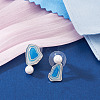 Brass Enamel Stud Earrings EJEW-TADJ0001-02-5