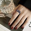 Glitter Enamel Twist Wave Open Cuff Ring JR923A-7