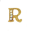 Alloy Gold Rhinetone Letters Nail Stud Cabochons MRMJ-S047-023R-1