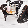 2Pcs 2 Styles Butterfly Shape Wood Candle Holder DJEW-DR0001-03-4