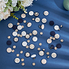 36Pcs 3 Colors Flat Round Cloth Cap Nail Buttons BUTT-CY0001-34-4