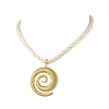 304 Stainless Steel Vortex Pendant Twisted Nylon Cord Necklaces for Women NJEW-JN06453-2