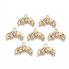 Brass Micro Pave Clear Cubic Zirconia Charms KK-S354-251-NF-1