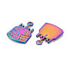 Rainbow Color Alloy Pendants PALLOY-S180-260-NR-3