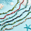 6 Strands 6 Colors Erose Shell Beads Strands BSHE-HY0001-05-4
