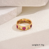 Heart Brass Micro Pave Cubic Zirconia Finger Rings for Women MC1356-1-2