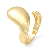 Rack Plating Brass Blank Teardrop Open Cuff Rings X-RJEW-E290-03G-1