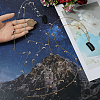 2Pcs 2 Colors Metal Hair Chain with Moon & Star Charms and Iron Hair Combs Clips OHAR-GF0001-35-3