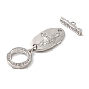 Brass Micro Pave Clear Cubic Zirconia Toggle Clasps KK-M243-11P-4