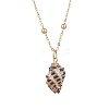 4Pcs 4 Styles Electroplate Natural Shell Pendant Necklaces NJEW-JN05180-02-5