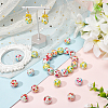 50Pcs 5 Styles Printed Opaque Acrylic Beads MACR-SC0002-38-4