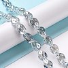 Transparent Electroplate Glass Beads Strands GLAA-C025-02G-2