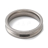 304 Stainless Steel Grooved Finger Ring Settings STAS-C117-13P-2