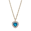 Heart Alloy Rhinestone Pendant Necklace NJEW-JN04935-1