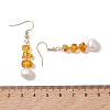 Natural Cultured Freshwater Pearl & Natural Amber Dangle Earrings EJEW-JE06961-4