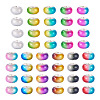 44Pcs 11 Colors Two Tone Opaque Resin Rondelle European Beads RESI-TA0005-48-2