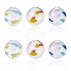 6Pcs 3 Colors Transparent Glass Beads GLAA-TA0003-97-3