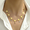 Elegant Brass Crystal Rhinestone Tassel Pendant Necklaces for Women KR8957-1