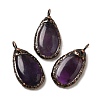 Natural Amethyst Pendants G-K381-05R-02-1