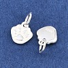 925 Sterling Silver Enamel White Paw Print Charms STER-A049-05S-2