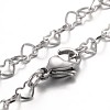 Tarnish Resistant Heart 304 Stainless Steel Link Bracelets X-BJEW-JB01929-1