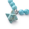 Synthetic Turquoise Stretch Charm Bracelets BJEW-JB04692-03-2