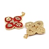 Brass Micro Pave Clear Cubic Zirconia Pendants KK-CBA9175-23G-2