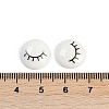White and Black Flat Round Cartoon Resin Cabochons LS-CRES-Q009-01D-2