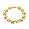 Summer Beach Brass Starfish Link Chain Bracelets BJEW-C118-04G-5