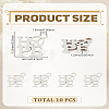 10Pcs 201 Stainless Steel Charms STAS-LP0003-14-2