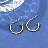 304 Stainless Steel C-shaped Hoop Circle Ball Stud Earrings X-STAS-K204-04G-9