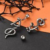 Snake 316 Surgical Stainless Steel Dangle Belly Button Rings EJEW-G416-18D-AS-2