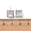 Brass Micro Pave Clear Cubic Zirconia Stud Earrings EJEW-C174-02B-P-5