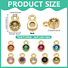 18Pcs 9 Colors Brass Glass Charms KK-PH0012-47G-4