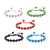 Sparkling Ball Rhinestone Braided Bead Bracelet for Women BJEW-JB07703-1