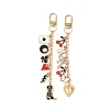 2Pcs 2 Styles Alloy Enamel Pendant Decorations HJEW-BM0001-46B-1