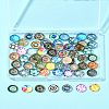 60Pcs Printed Glass Half Round Cabochons GGLA-FS0001-14-9