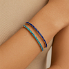 12Pcs 12 Colors Alloy Rhinestone Cup Chain Bracelets for Women BJEW-HY0001-09-5