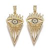 Brass Micro Pave Clear and Black Cubic Zirconia Pendants ZIRC-A011-42G-1