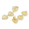 Rack Plating Heart Brass Pave Clear Cubic Zirconia Stud Earrings EJEW-Z059-05G-2