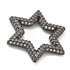 Rack Plating Brass Micro Pave Cubic Zirconia Star Linking Rings KK-A234-004B-07-2