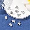 SHEGRACE Brass Pave Clear Cubic Zirconia Teardrop Chandelier Component Links XGRQ2O074-428P-4