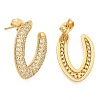 Rack Plating Brass Micro Pave Clear Cubic Zirconia Stud Earrings for Women EJEW-C125-21A-G-4