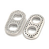 Brass Micro Pave Clear Cubic Zirconia Connector Charms KK-S386-15P-2