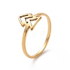 Ion Plating(IP) 201 Stainless Steel Arrow Mark Finger Ring for Women RJEW-J051-05G-1