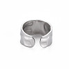 304 Stainless Steel Hammered Cuff Ring RJEW-N038-045P-2
